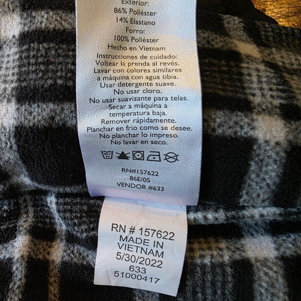 Eddie Bauer Womens 14 Fleece Lined Joggers Black Plaid Insulated Cargo Pants - Picture 5 of 11